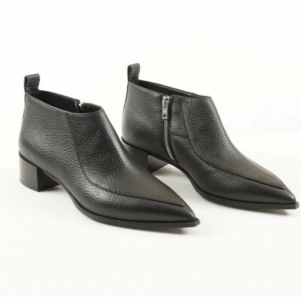 Everlane The Boss Boots Pebbled Women's Sz 5.5 Black Made In Italy Zipper